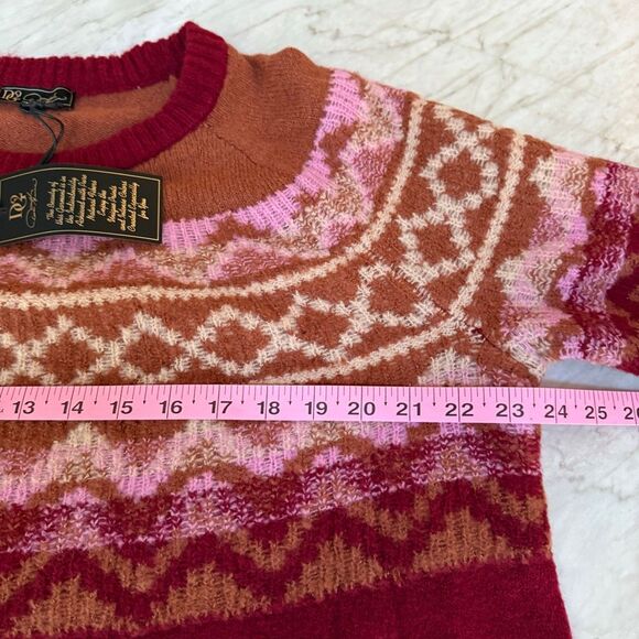 DG2 by Diane Gilman Intarsia Fair Isle Pullover Sweater Size 1X NWT - Picture 7 of 9